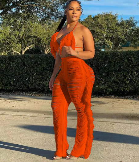 Bikini fringed knitted Two Piece