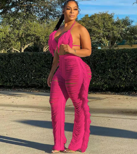 Bikini fringed knitted Two Piece